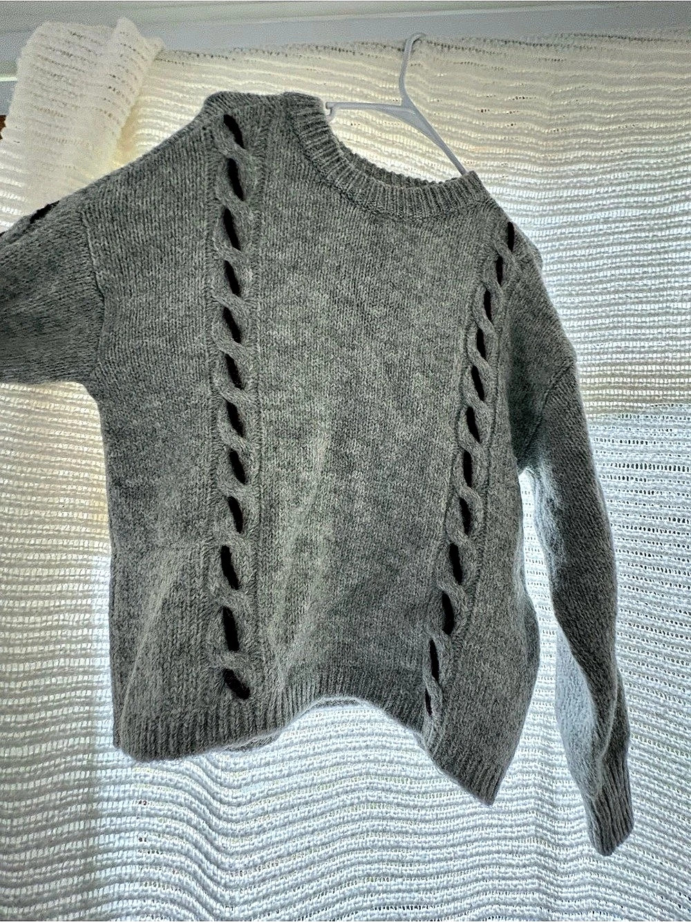 Vero Moda VMILINA LS O-NECK HANDSTITCH PULLOVER Gray Medium